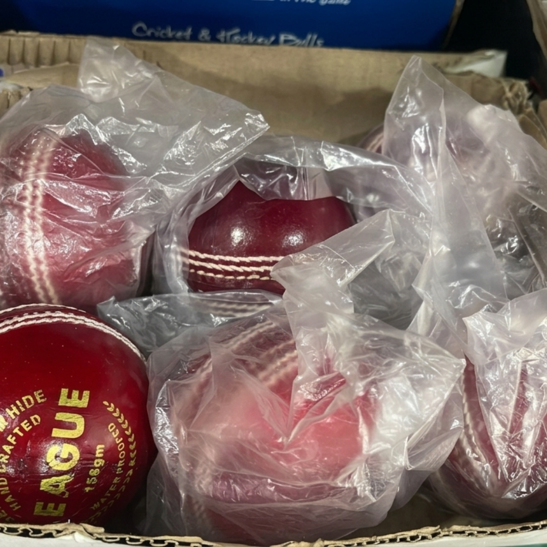 SF "League" Leather Cricket Ball Handmade Premium - Image 3