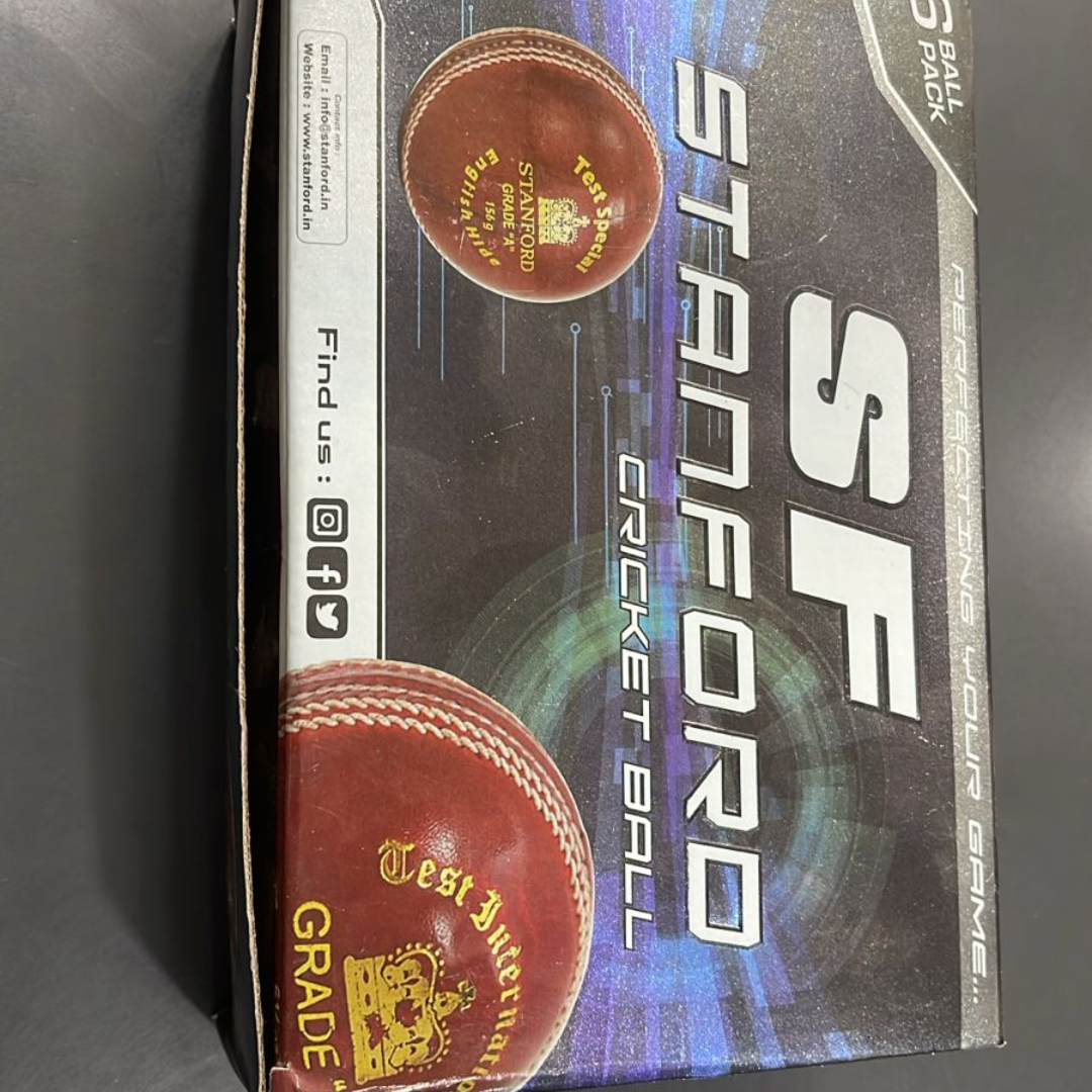 SF "League" Leather Cricket Ball Handmade Premium - Image 5